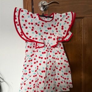 EUC Cherry Print Girls Casual Dress